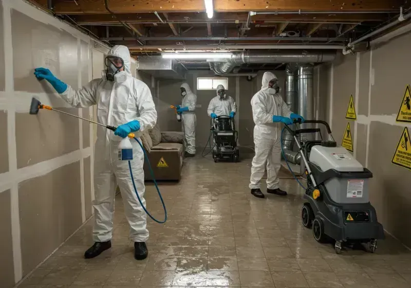 Basement Moisture Removal and Structural Drying process in Easley, SC